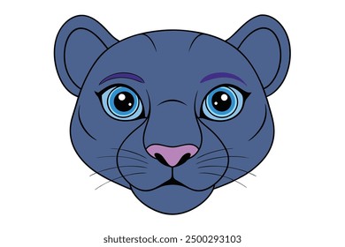 Vector Line Art of Panther Faces White Background, Vector Illustration, Logo Icon and Clipart