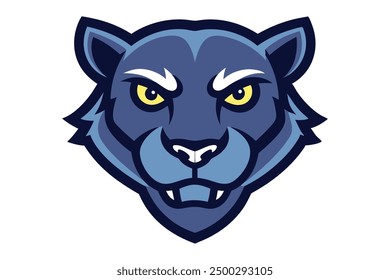 Vector Line Art of Panther Faces White Background, Vector Illustration, Logo Icon and Clipart