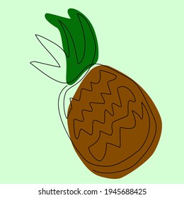 Arte de línea vectorial de piña. Ilustración para web, diseño, poligrafía, etc.