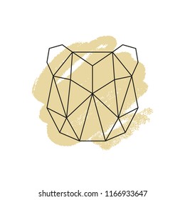 Vector line art polygonal bear face silhouette. Scandinavian abstract art. It may be used for poster, postcard, layout, greeting card, wall art, phone case, t-shirt