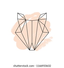 Vector line art polygonal fox face silhouette. Scandinavian abstract art. It may be used for poster, postcard, layout, greeting card, wall art, phone case, t-shirt