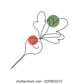Arrábano de arte de línea vectorial aislado en un fondo blanco. Resumen de verduras sanas.
