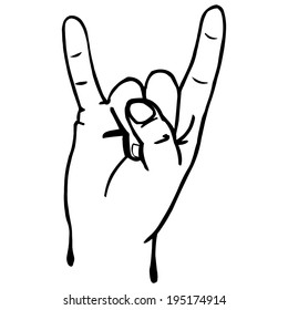 Vector Line Art Rock Gesture