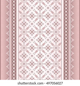 Vector line art seamless border for template.  Element for design in Eastern style. Ornamental backdrop. Pattern fill. Ornate floral decor for wallpaper.
