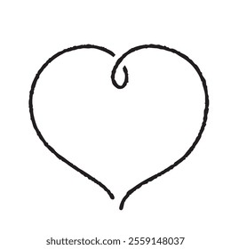 Vector line art set of hand-drawn red hearts.