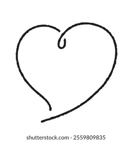 Vector line art set of hand-drawn red hearts.