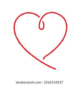 Vector line art set of hand-drawn red hearts.