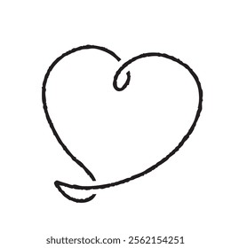 Vector line art set of hand-drawn red hearts.
