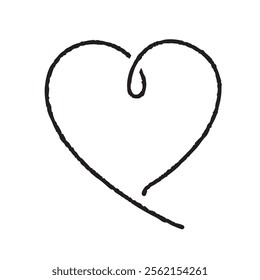 Vector line art set of hand-drawn red hearts.