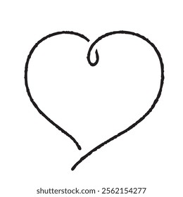 Vector line art set of hand-drawn red hearts.