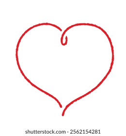 Vector line art set of hand-drawn red hearts.