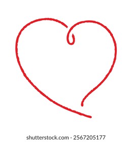 Vector line art set of hand-drawn red hearts.