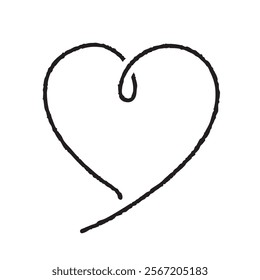 Vector line art set of hand-drawn red hearts.