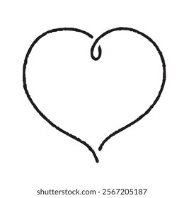 Vector line art set of hand-drawn red hearts.