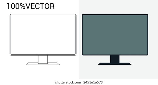 vector and line art set for monitors and televisions