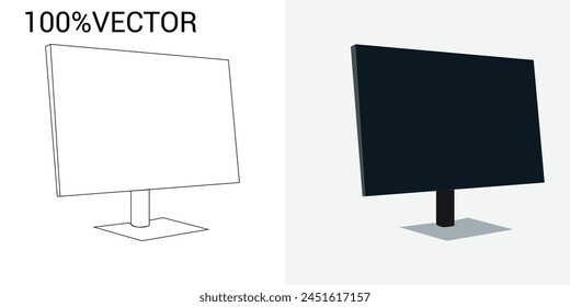 vector and line art set for monitors and televisions