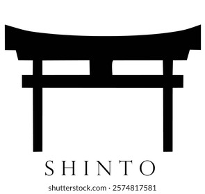 Vector Line Art Shinto Symbols Japanese people's beliefs