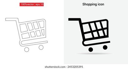 Vector and line art shopping symbol