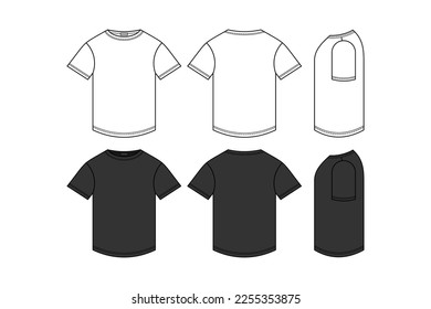 vector line art short sleeve t-shirt	