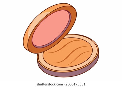 Vector Line Art of Silk Finish Compact Powder Cosmetic Vector Illustration and Logo Icon Clipart