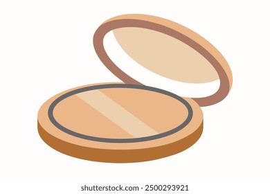 Vector Line Art of Silk Finish Compact Powder Cosmetic Vector Illustration and Logo Icon Clipart