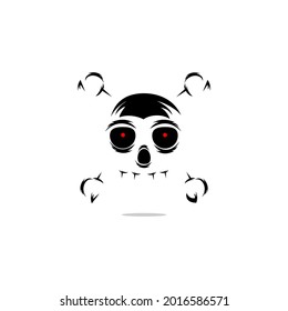 vector line art skull and crossbones design