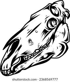 vector line art skull head Horse  you can use this for your brand or decoration