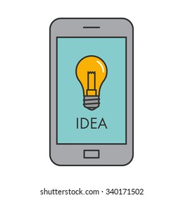 Vector line art smartphone idea for web