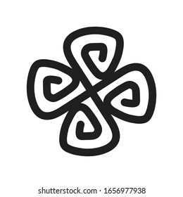Vector Line Art, Spiral Clover Logotype, Icon.