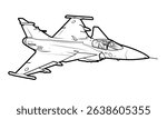 Vector line art of a Swedish, light single-engine supersonic multirole fighter aircraft