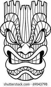 Vector Line art tiki mask