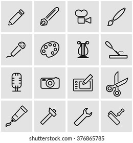 Vector line art tool icon set.