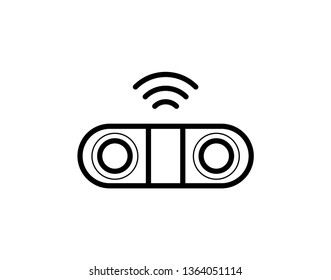 vector line art wan router. Isolated web outline icon on white background. Internet equipment concept. - Vector 