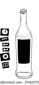 Vector line art water bottle