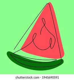 Vector line art of watermelon. Illustration for web, design, polygraphy, etc