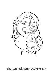 Vector line art of young trendy sassy sexy hipster GenZ pop art girls or women that can be coloured 