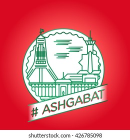 vector line ashgabat badge