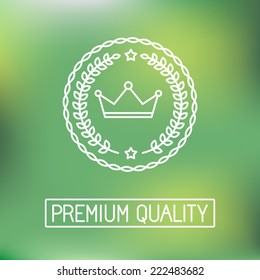 Vector line badge and logo - premium quality emblem in outline trendy style