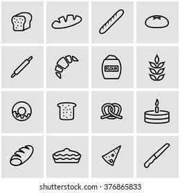 Vector line bakery icon set.