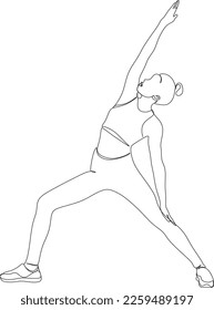 Vector line ballet dancer illustration.