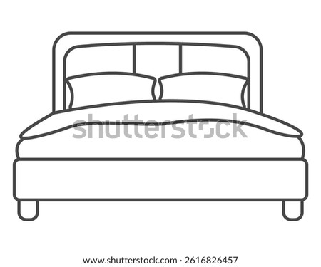 vector line bed icon perfect for use in a real estate app, furniture e-commerce site, hotel booking website, interior design project, etc.