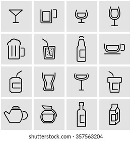 Vector line beverages icon set