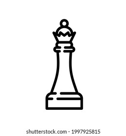 Vector line bishop icon. Chess figure logo. Simple graphic sign for game, sport or marketing.