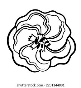 Vector line black illustration graphics flowers eustoma
