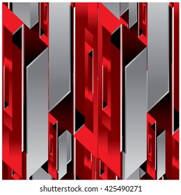 Vector line and blocks metal pattern