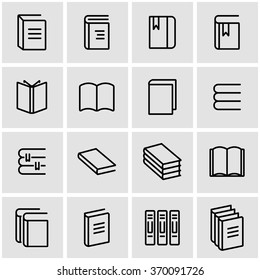 Vector Line Book Icon Set.