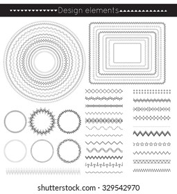 vector line border set and geometric design elements.