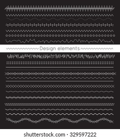 vector line border set and geometric design elements.