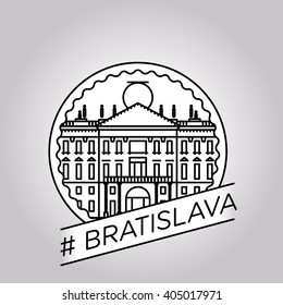 vector line bratislava badge