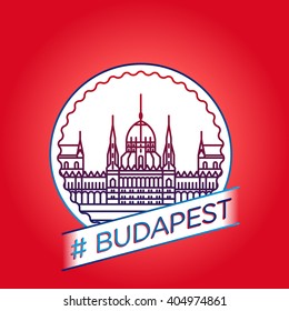vector line budapest badge